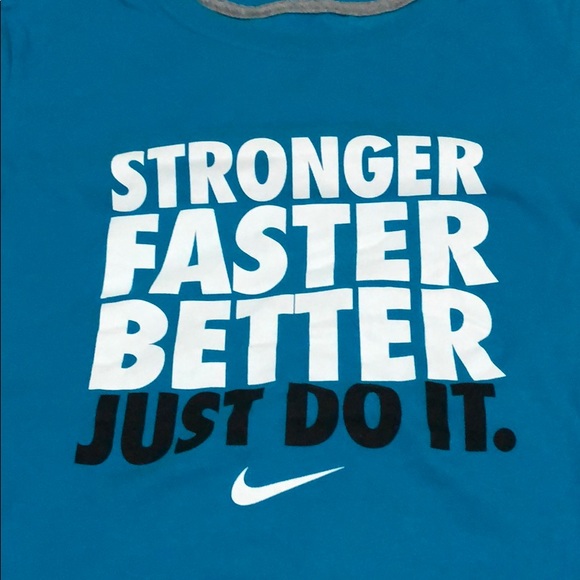 🏃‍♀️Nike slim fit shirt sz s Stronger faster better - Picture 2 of 4